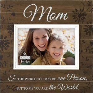 Sun Washed Words Mom Walnut Picture Frame