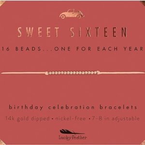 Sweet 16 Bracelet for Girls: 14K Gold Dipped