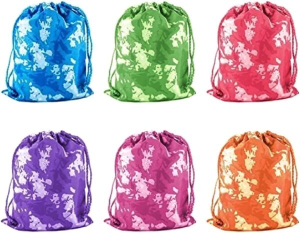 Tie-Dye Camo Drawstring Bags - Party Favors (24 Pack)