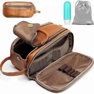 Travel Toiletry Bag – Men/Women, Large Brown