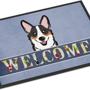 Tricolor Corgi Welcome Doormat, 18×27