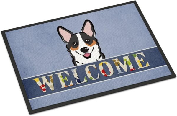 Tricolor Corgi Welcome Doormat, 18x27