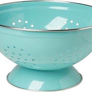 Turquoise Metal Colander, 3-Quart