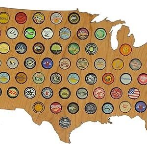 USA Beer Cap Map Cherry - Father's Day Gift!