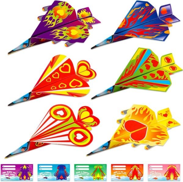 Valentine's Day Cards for Kids: Paper Airplane Set