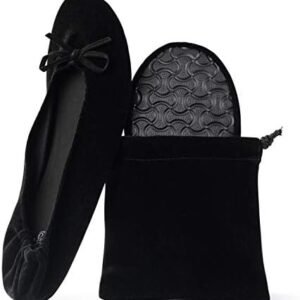 Velvet Ballet Flats with Carrying Pouch