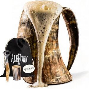 Viking Horn Mug Set with Bottle Opener