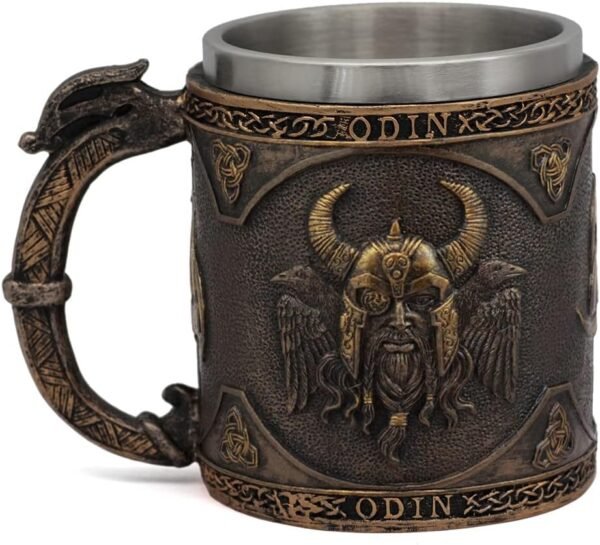 Viking Odin Raven Tankard: Nordic Beer Mug