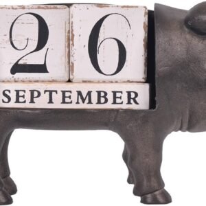 Vintage Pig Wooden Desk Calendar Blocks