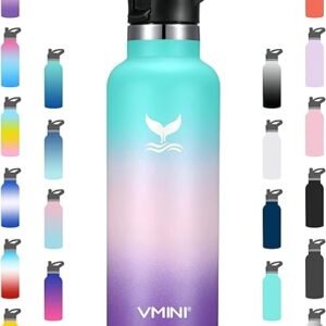 Vmini Vacuum Insulated Water Bottle - Gradient Mint/Pink/Purple, 22 oz