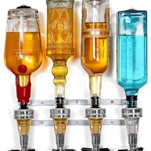 Wall-Mounted Liquor Dispenser – 4-Bottle Alcohol Station