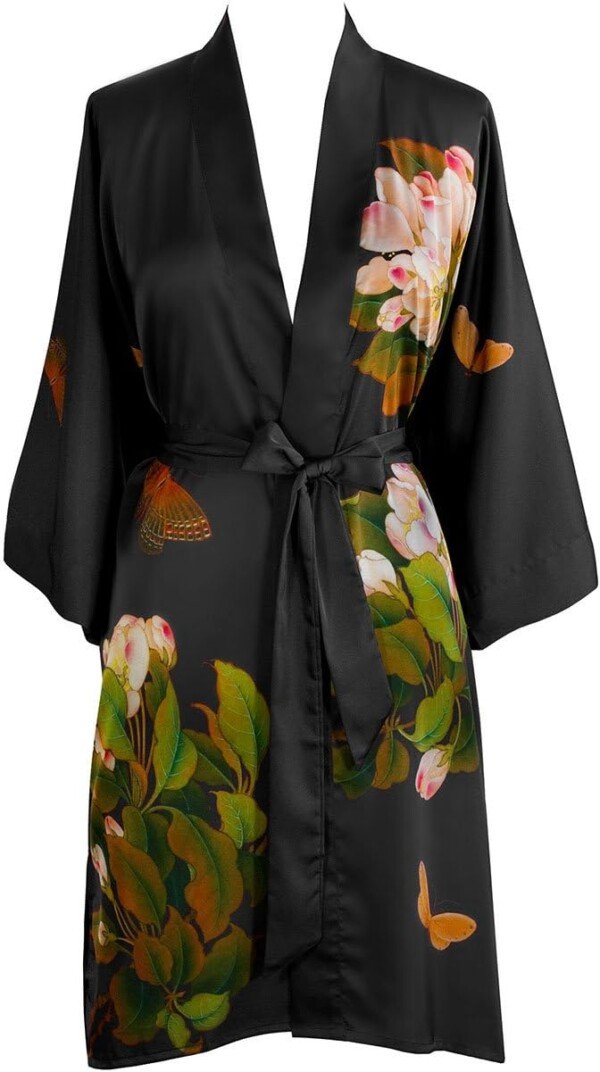 Watercolor Floral Kimono Robe for Women