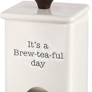 White Ceramic Tea Bag Caddy – Mud Pie