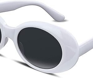 White Oval Clout Goggles Sunglasses