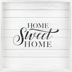 White Wooden Home Sweet Home Tray