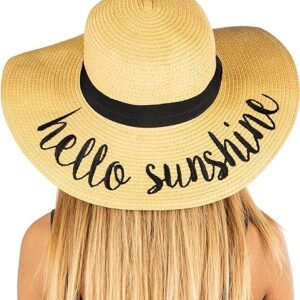 Women’s Embroidered Sun Hat with Sayings