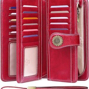 Women’s RFID Blocking Leather Wallet with Large Capacity