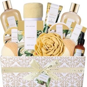 Women's Spa Gift Baskets - 12pc Vanilla Bath Set