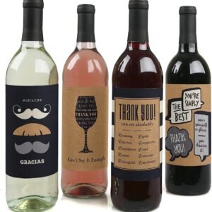 Women’s Wine Bottle Label Stickers – Set of 4