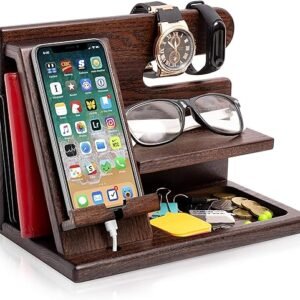 Wood Phone Docking Station Key Holder