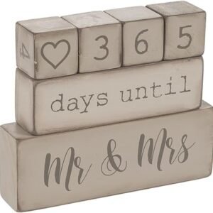 Wooden Block Wedding Day Countdown Calendar