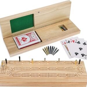 Wooden Cribbage Board Game Set