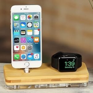 Wooden Docking Station for iPhone, Watch, iPad, Airpods