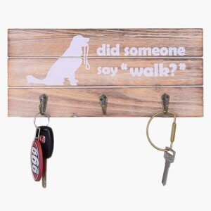 Wooden Dog Mom Leash Holder and Decor