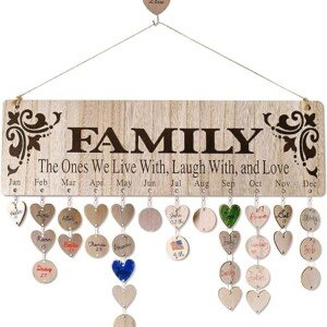 Wooden Family Birthday Reminder Calendar