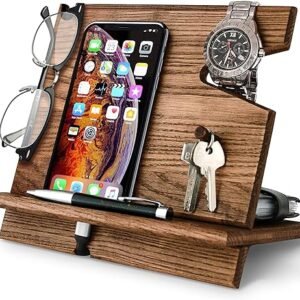 Wooden Farmhouse Docking Station Organizer