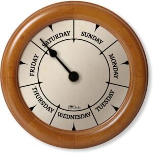 Wooden Frame Week Wall Clock