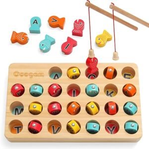 Wooden Magnetic Fishing Game for Preschoolers