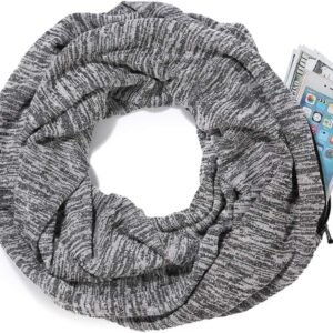 Zippered Infinity Scarf with Hidden Pocket