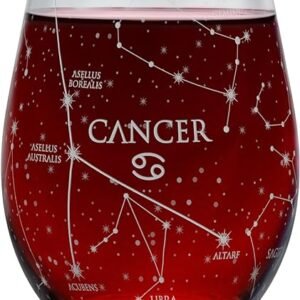 Zodiac Cancer Stemless Wine Glass